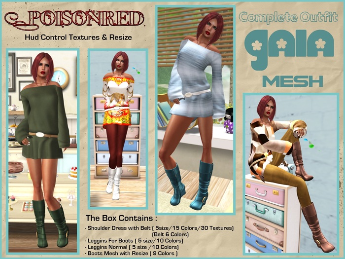 PoisonRed-Gaia Rigged Mesh #Complete Outfit#