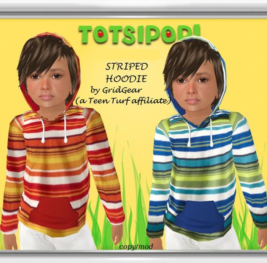 TOTSIPOP! Striped Hoodie Mesh Clothing Set