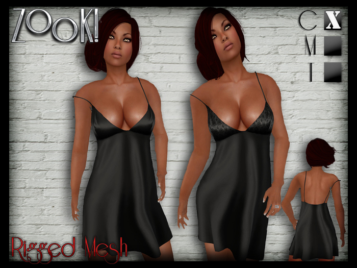 ZK! Chemise Twin Pack (Rigged Mesh) Black