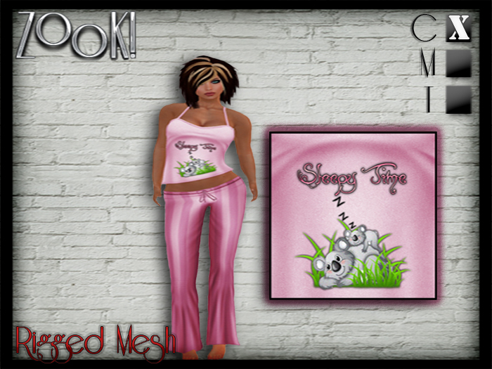 Ladies Pajama's - (Rigged Mesh) - Dusty Pink