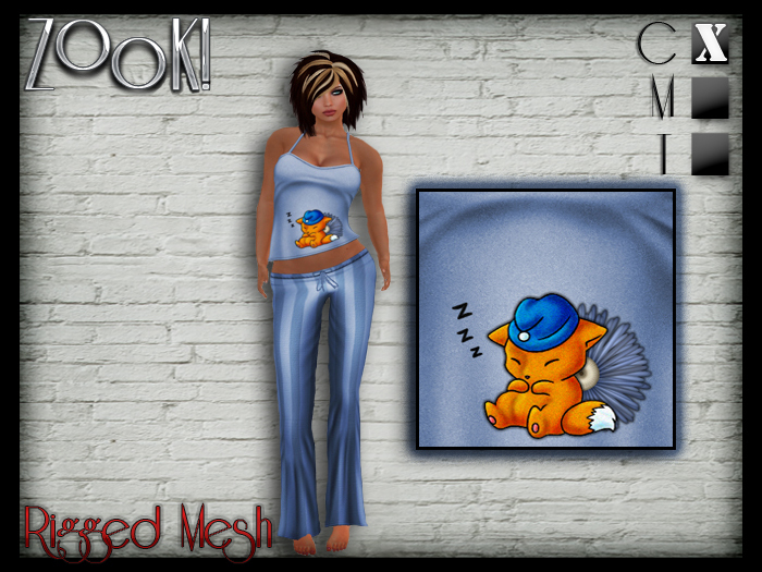Ladies Pajama's - (Rigged Mesh) - Dusty Blue