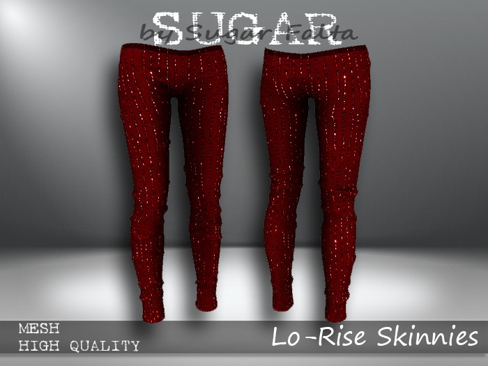 SUGAR Lo-Rise Skinnies LUSH CRIMSON Boxed