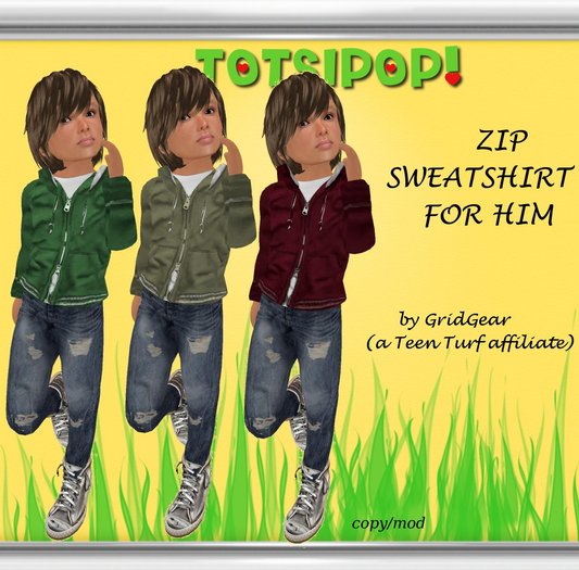 TOTSIPOP! Zip Sweatshirt for him Mesh Clothing Set