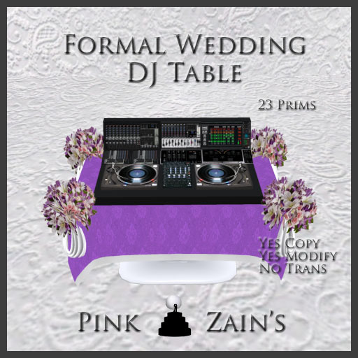 Formal Wedding DJ Table - Lavender [Boxed]