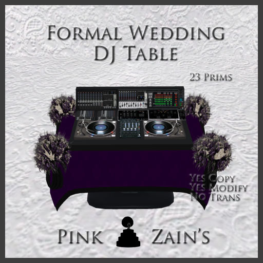Formal Wedding DJ Table - Goth Purple [Boxed]