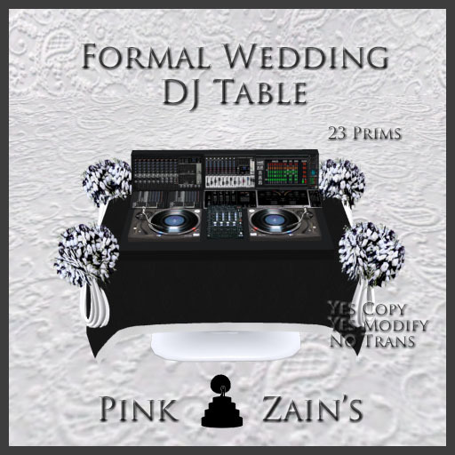 Formal Wedding DJ Table - Black & White [Boxed]