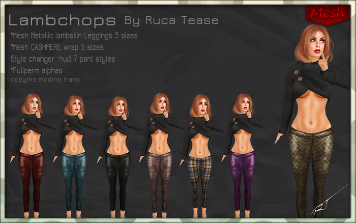 RT- LAMBCHOPS MESH SWEATER AND LEGGINGS BOXED