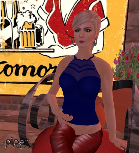 Piper Moda 'Giugno' navy top