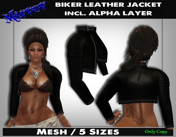 .::MiRRoR::. Biker Leather Jacket - Female