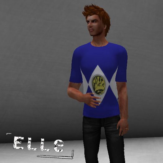 [Elle] MESH Mens Blue Ranger T