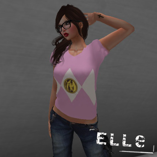[Elle] MESH Ladies Pink Ranger T