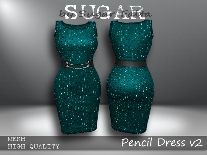 SUGAR Pencil Dress v2 LUSH TEAL