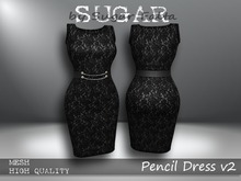SUGAR Pencil Dress v2 LACE NOIR