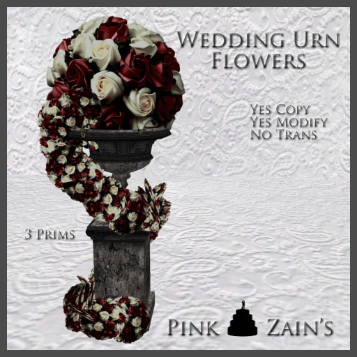 Wedding Urn Flowers - Goth/Red2 [Boxed]