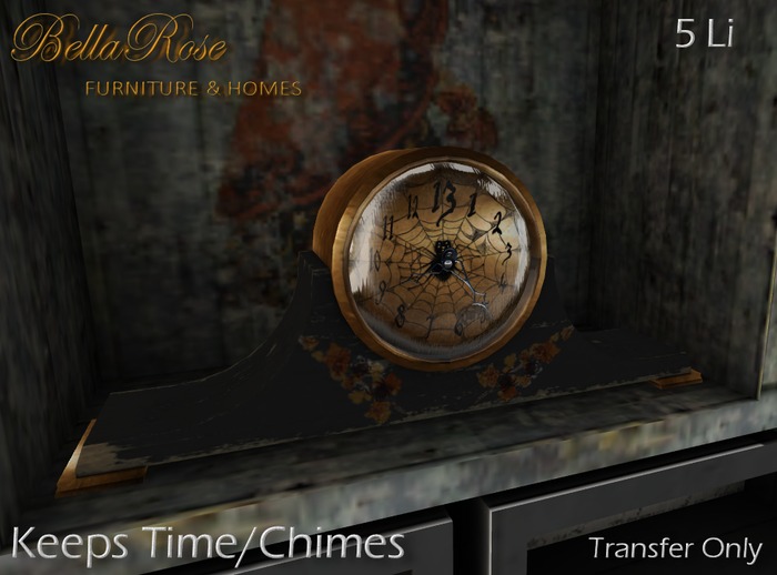 Bellarose Halloween Mantel Clock - Blk