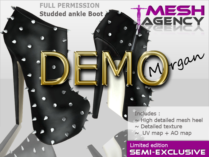 Studded Ankle Boots - {DEMO}