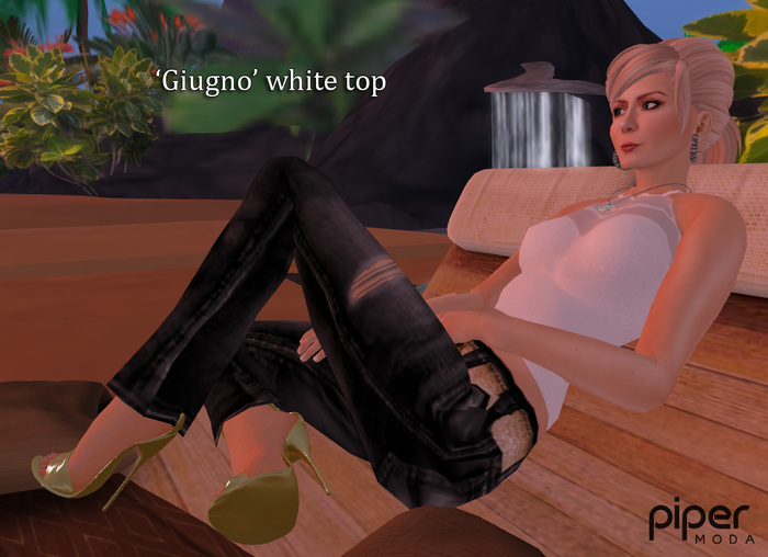 Piper Moda 'Giugno' white top