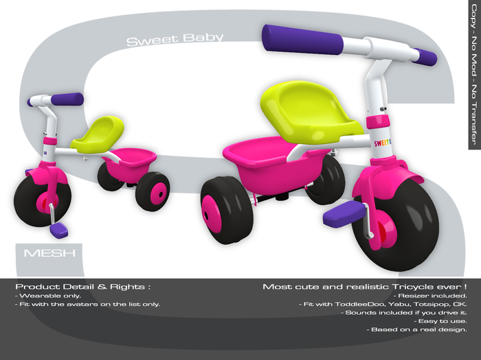 Sweet Baby -Tricycle MD2 Mesh Model 06