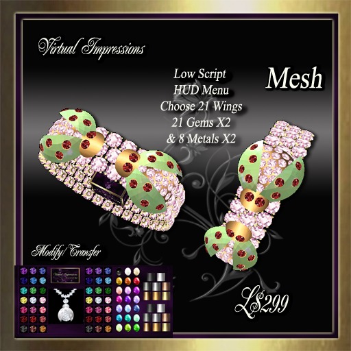 Virtual Impressions Beetle Texture Bracelets