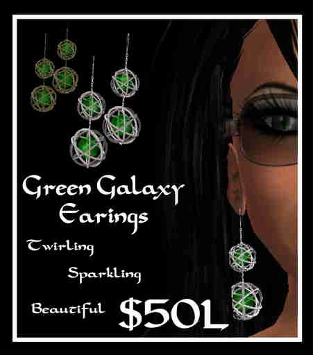 Green Galaxy Earings