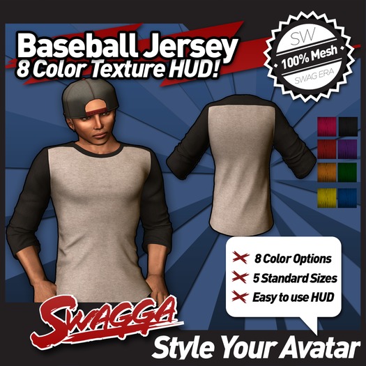 [SWaGGa] MESH Baseball Jersey with Texture HUD