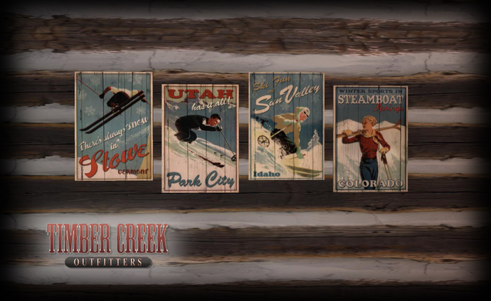 [Timber Creek] Vintage Ski Posters I-Set of Four