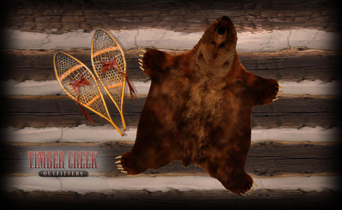 [Timber Creek] Bear Skin Rug & SnowShoe Set