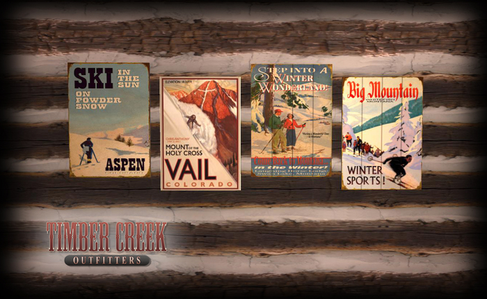 [Timber Creek] Vintage Ski Posters II-Set of Four