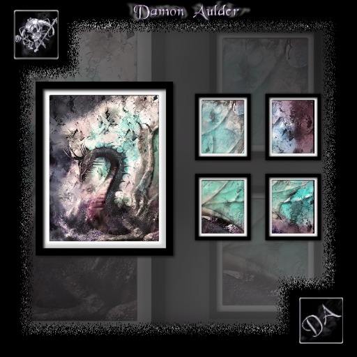 NuTec: Vintage Fairy Dragon Modern 5 Panel Wall Art 