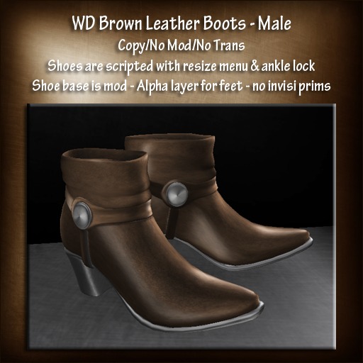 WD Brown Leather Boots - Male