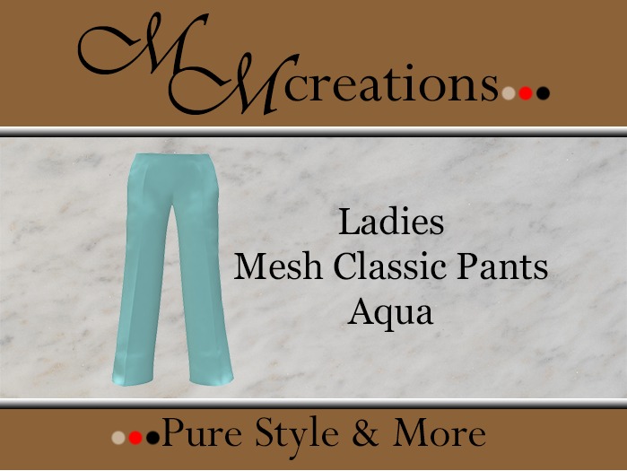 Mesh Women's Classic Pants-aqua