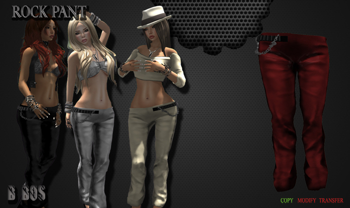 B BOS -Rock Pant-Red-