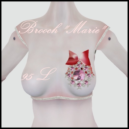 Brooch "Marie" [Chaumont] Silver&Pink