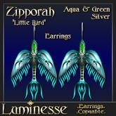 Luminesse Zipporah Aqua Green Silver Earrings-Wear To Unpack
