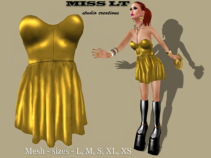 :: Miss LT mesh minidress Gold