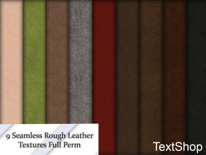 9 Full Perm Seamless Rough Leather Textures