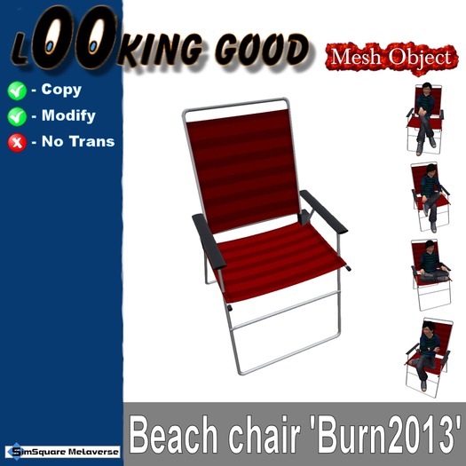 Looking Good ' burn2013' beach chair
