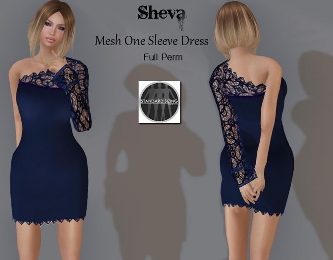 ***Sheva***Mesh One Sleeve Dress Template Full Perm