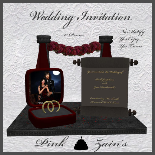 Wedding Invitation - Ringbox/Goth-Red [Boxed]