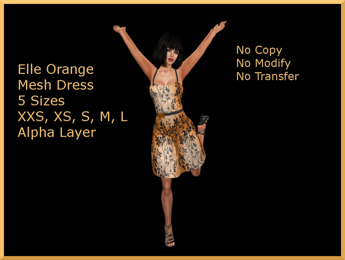 Elle Orange Mesh Dress