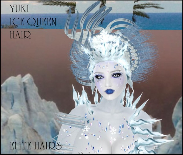 Second Life Marketplace Elite Hairs *.Yuki Ice Queen hair micro