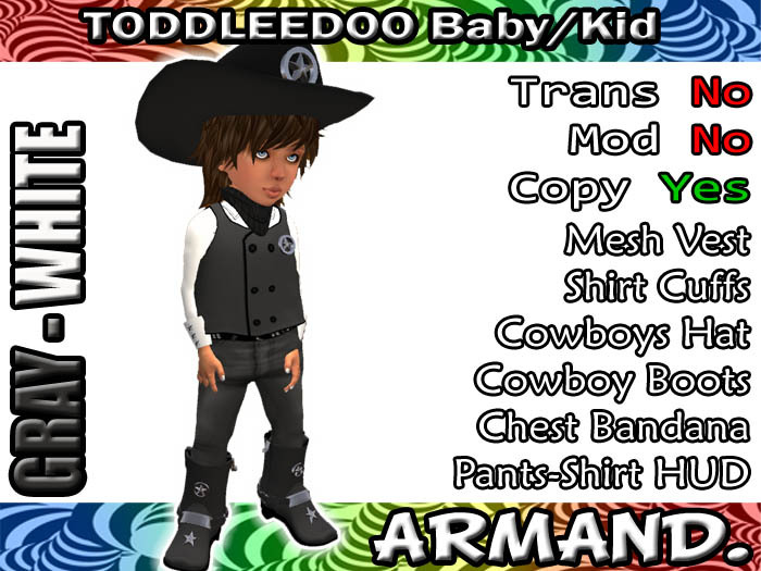 --ARMAND-- COWBOY - GRAY-WHITE