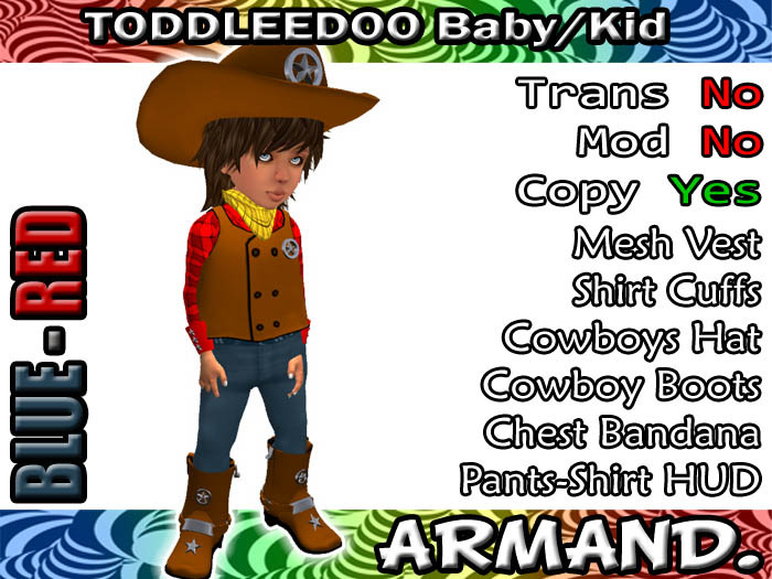 --ARMAND-- COWBOY - BLUE-RED