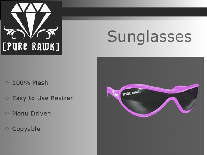 [Pure Rawk] Mesh Sunglasses - Pink Diamond (Box)