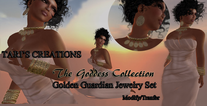 Tari'sCreationsTheGoddessCollection-GoldenGuardian JewelrySet B