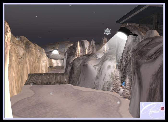 Winter snowtrack for snowmobiles racing