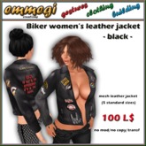 Biker woman's leather jacket Black [emmegi] 