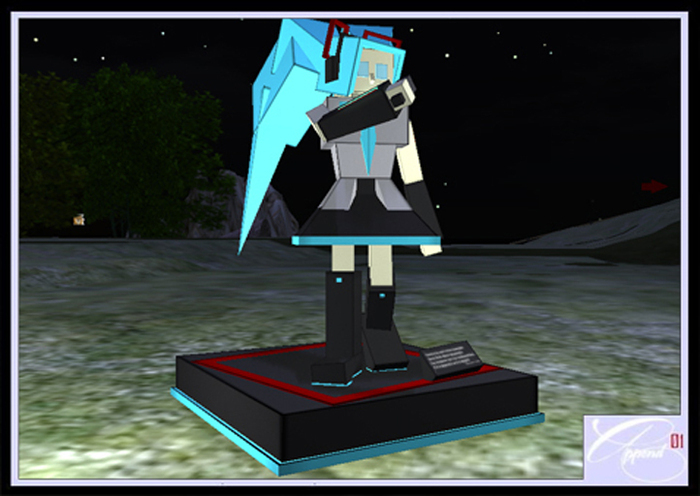Miku Hatsune pixel statue