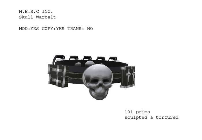 M.E.R.C INC. Skull Warbelt