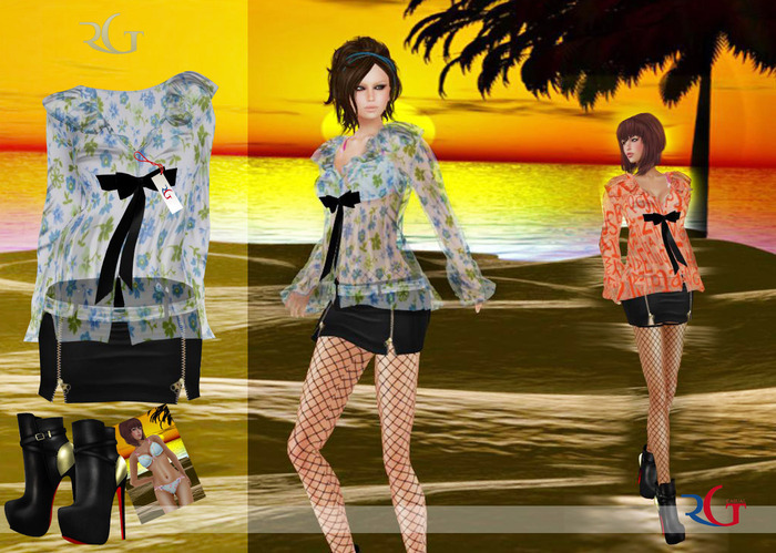 RgT Spring Fall dress full outfit Blue